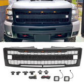 Front Grille For 2007-2013 Chevrolet Silverado 1500 Grill Cover With Letters Black