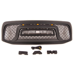 Front Grille For 2006-2008 Dodge Ram 1500 Mesh Grill With Letters Black