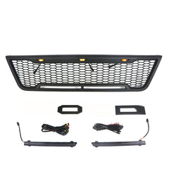 Front Grille For 2003-2007 E150 E250 E350 Matte Black Grille With Light Bar