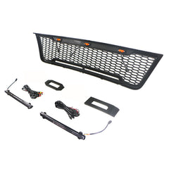 Front Grille For 2003-2007 E150 E250 E350 Matte Black Grille With Light Bar