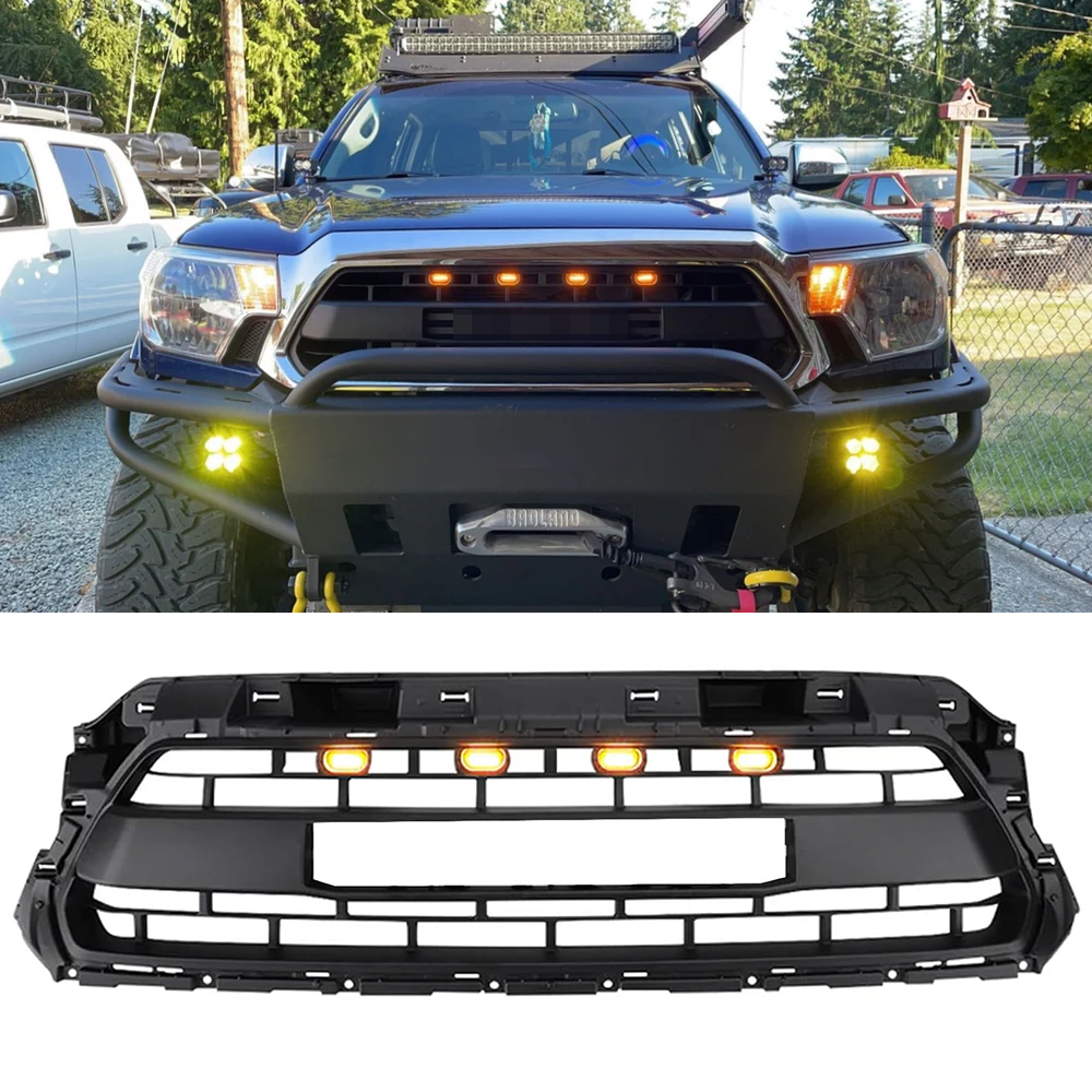 Front Grille For 2012-2015 Toyota Tacoma Grill Cover With Letters Black