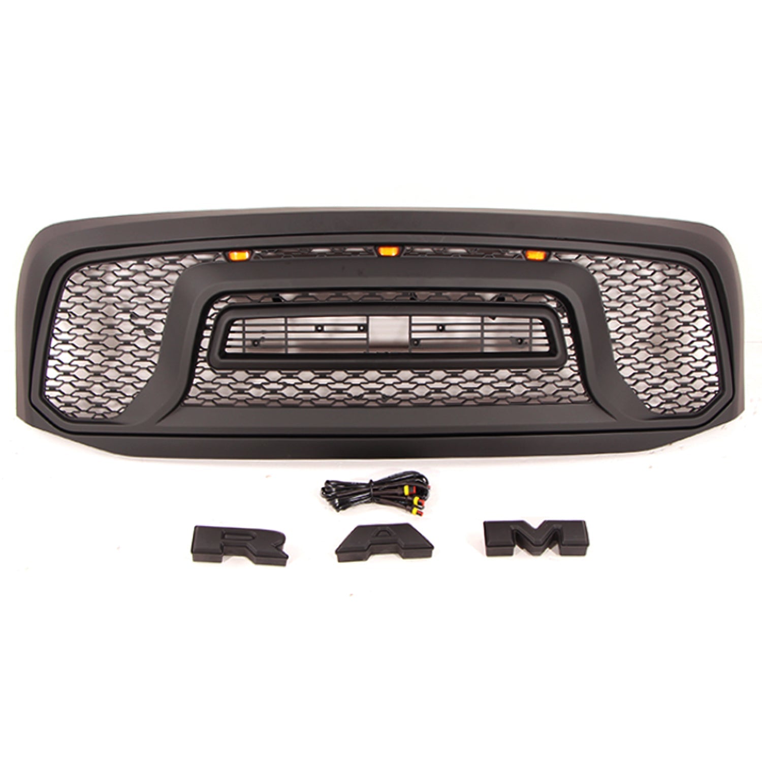 Front Grille For 2006-2008 Dodge Ram 1500 Mesh Grill With Letters Black